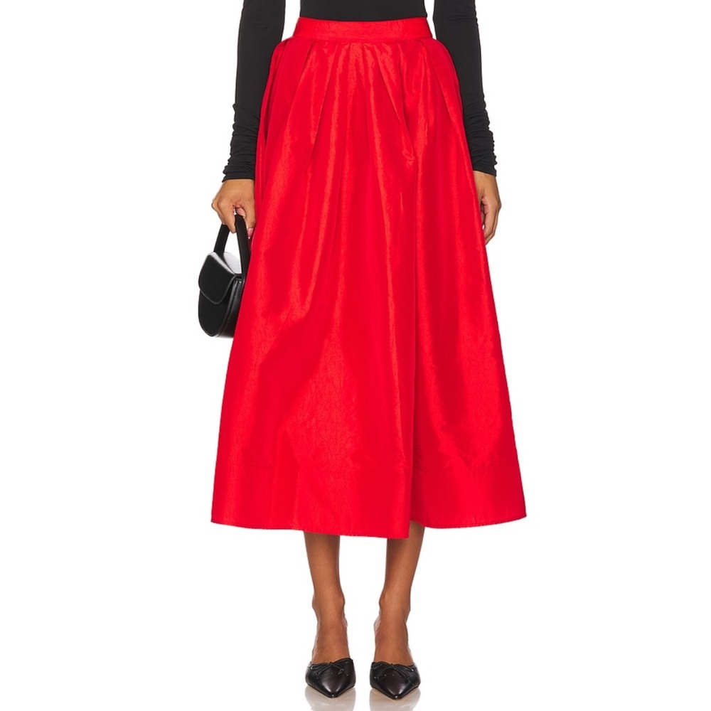 Free People Emilia Full Skirt in High Risk Red
